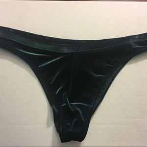 Good American Green Velvet Bikini Bottom